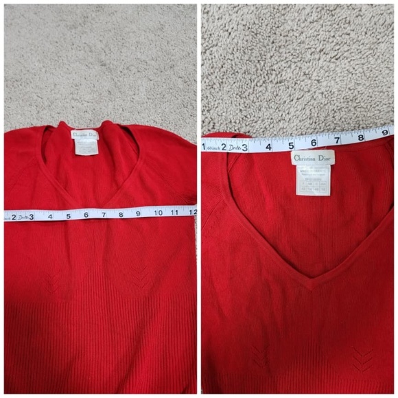 Authentic Christian Dior Vintage Short Dress Red Stretchy - Picture 8 of 12